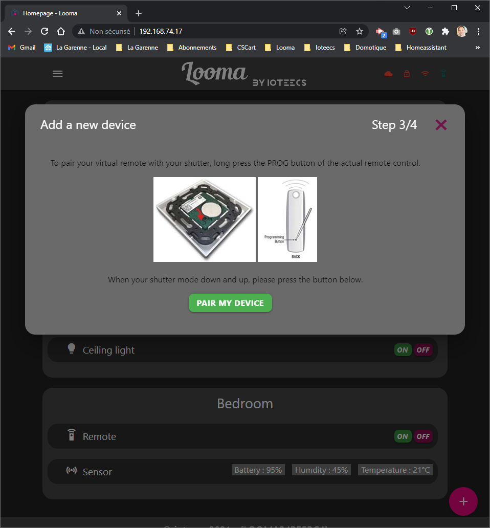 Add somfy RTS device