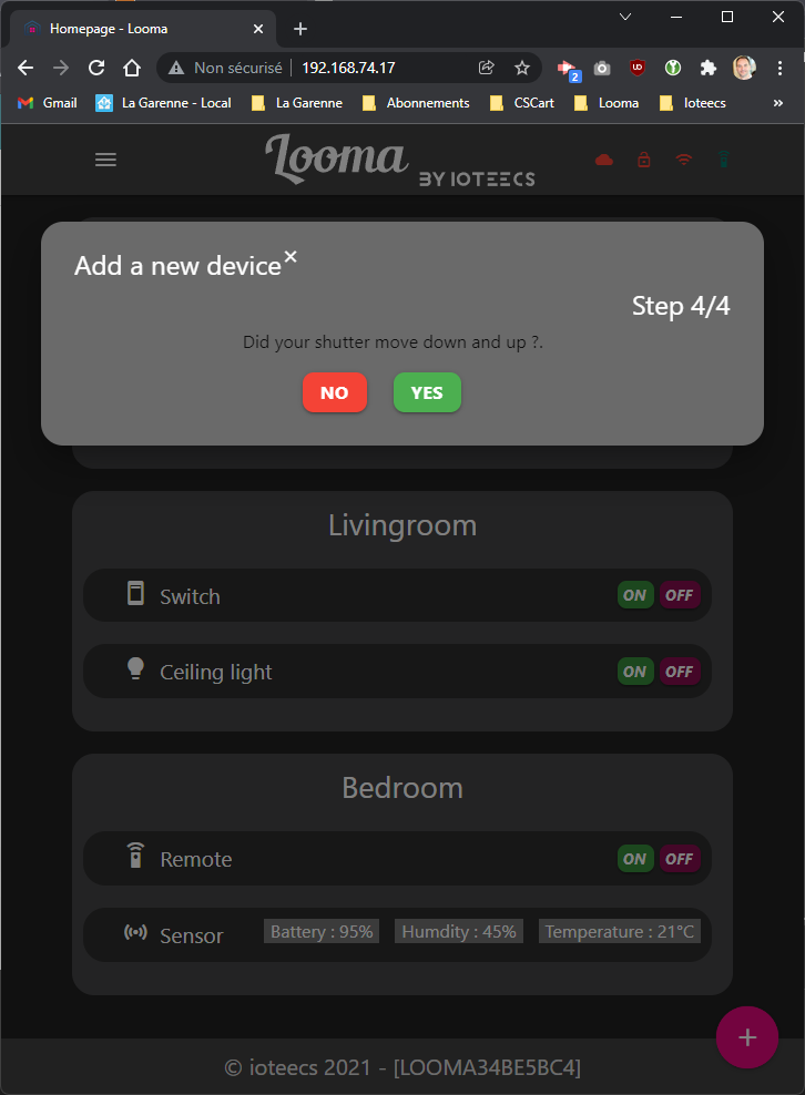 Add somfy RTS device