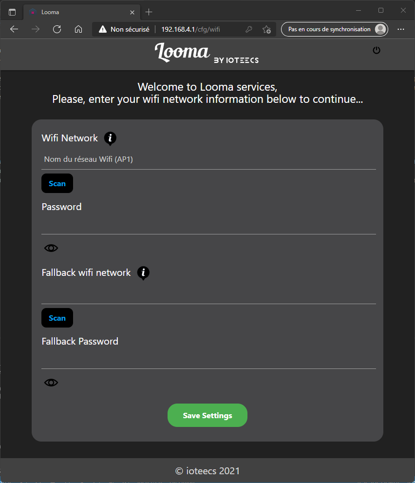 Looma - Wifi settings